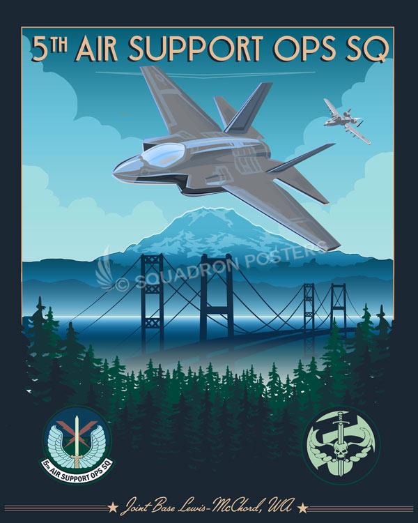 JB Lewis-McChord F-35 A-10 5th ASOS Art by - Squadron Posters!