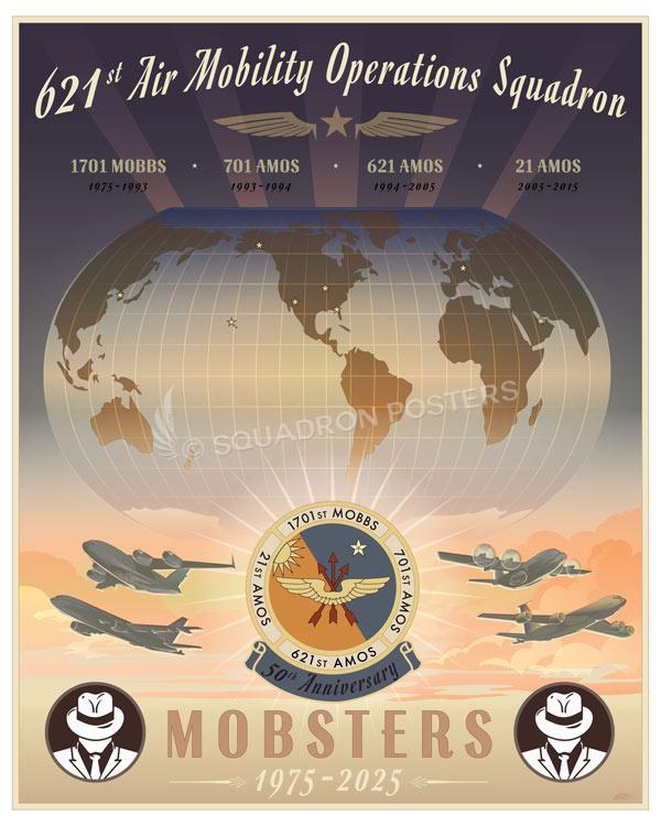 JB McGuire-Dix-Lakehurst 621st AMOS 50th Anniversary Art by - Squadron Posters!