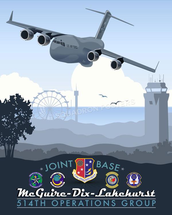 JB-McGuire-Dix-Lakehurst-C-17-514th-OG-featured-aircraft-lithograph-vintage-airplane-poster