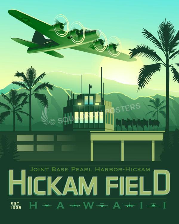 JB Pearl Harbor-Hickam Hickam Field Art by - Squadron Posters!