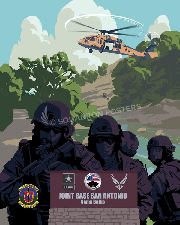 JB-San-Antonio-Camp-Bullis-UH-60-502d-SFS-featured-aircraft-lithograph-vintage-airplane-poster