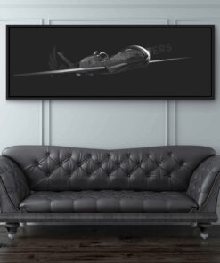 RQ-4 Global Hawk Side View Personalized Jet Black Lithograph Poster Artwork