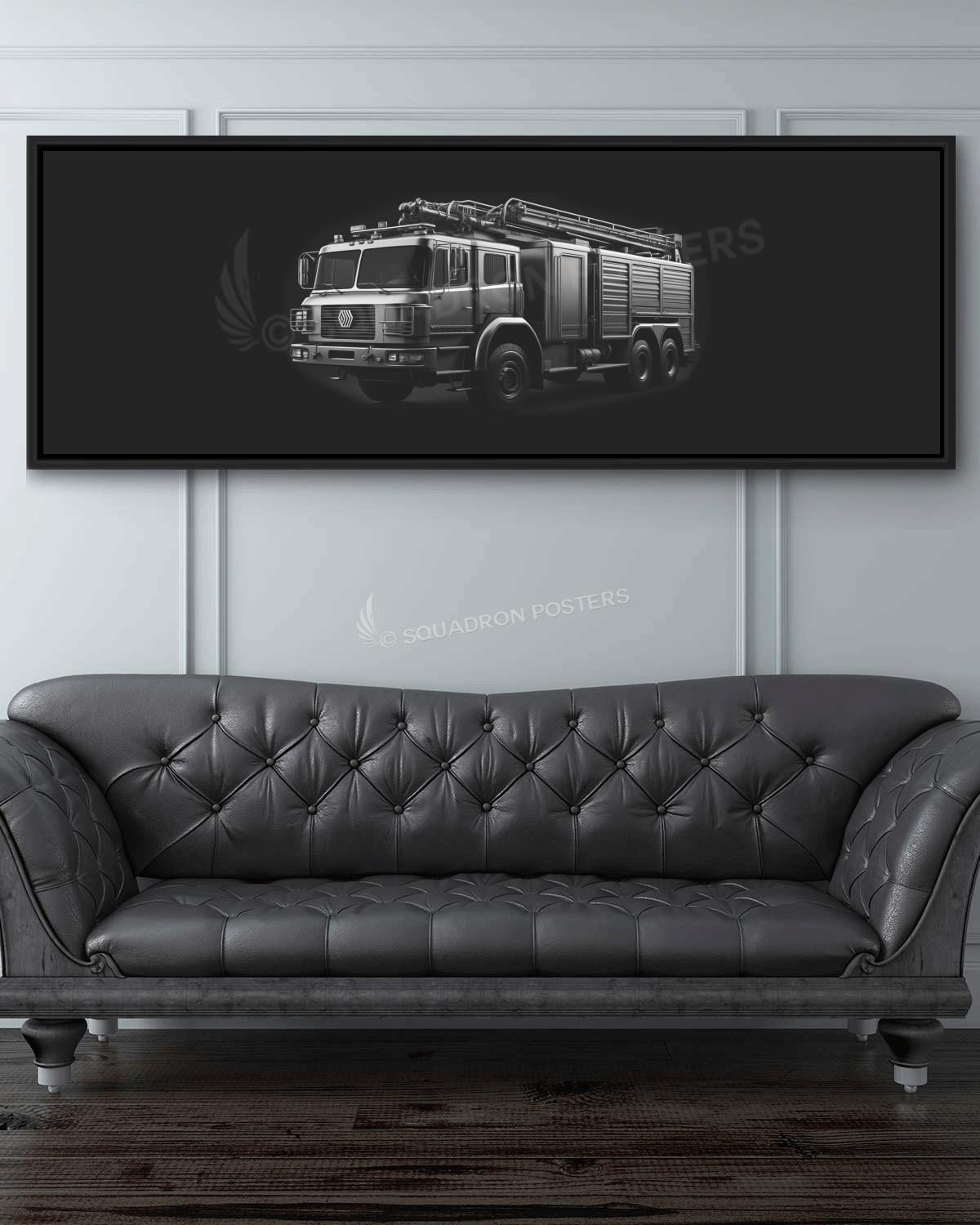 Type 1 Fire Engine Personalized Jet Black Lithograph Poster Artwork