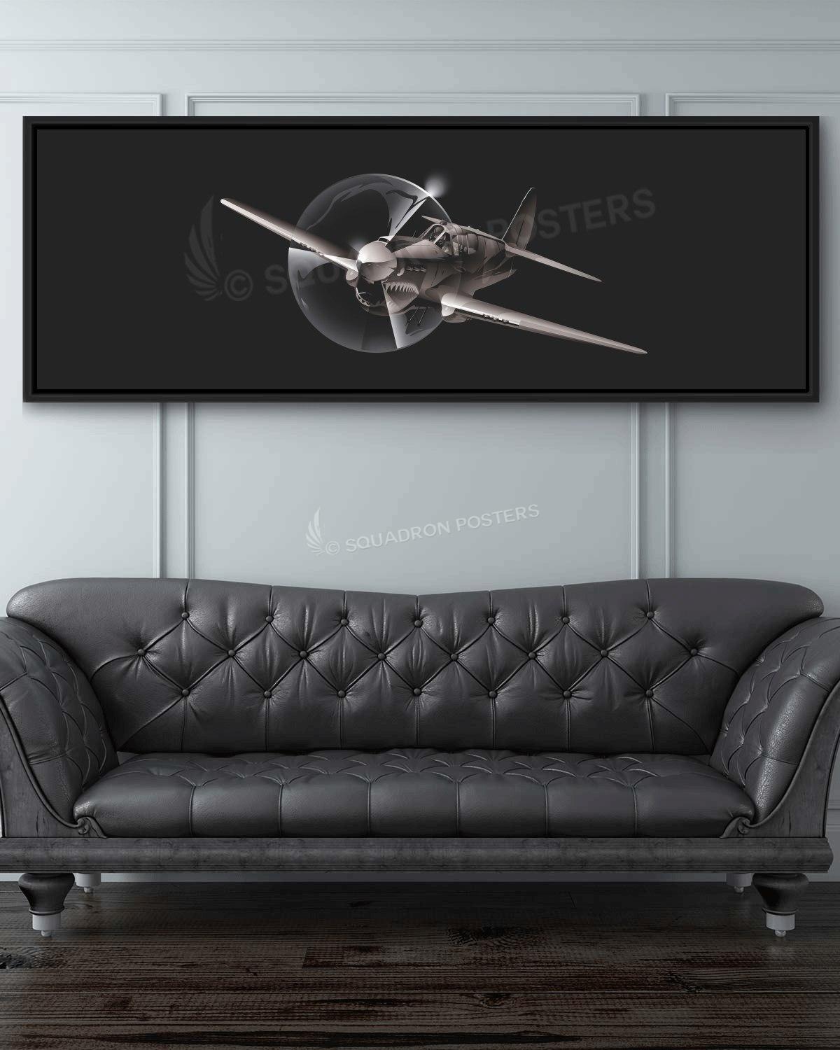 P-40 Warhawk Personalized Jet Black Lithograph Poster Artwork