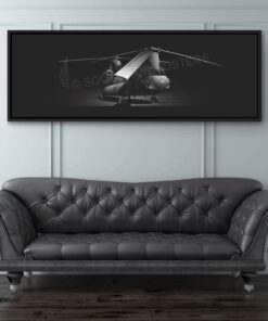 CH-47 Chinook Personalized Jet Black Lithograph Poster Artwork