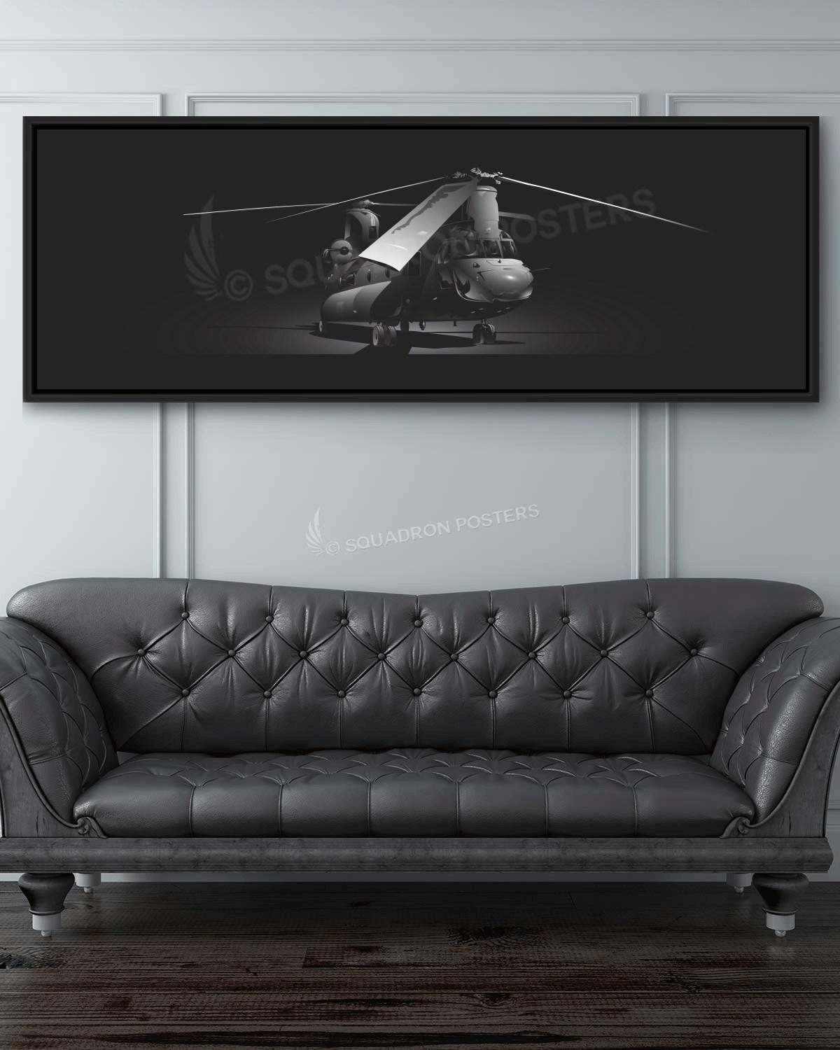 CH-47 Chinook Personalized Jet Black Lithograph Poster Artwork