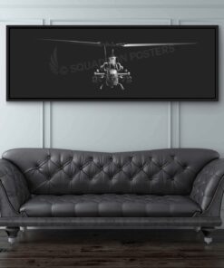 AH-1 Rotor Profile Personalized Jet Black Lithograph Poster Artwork