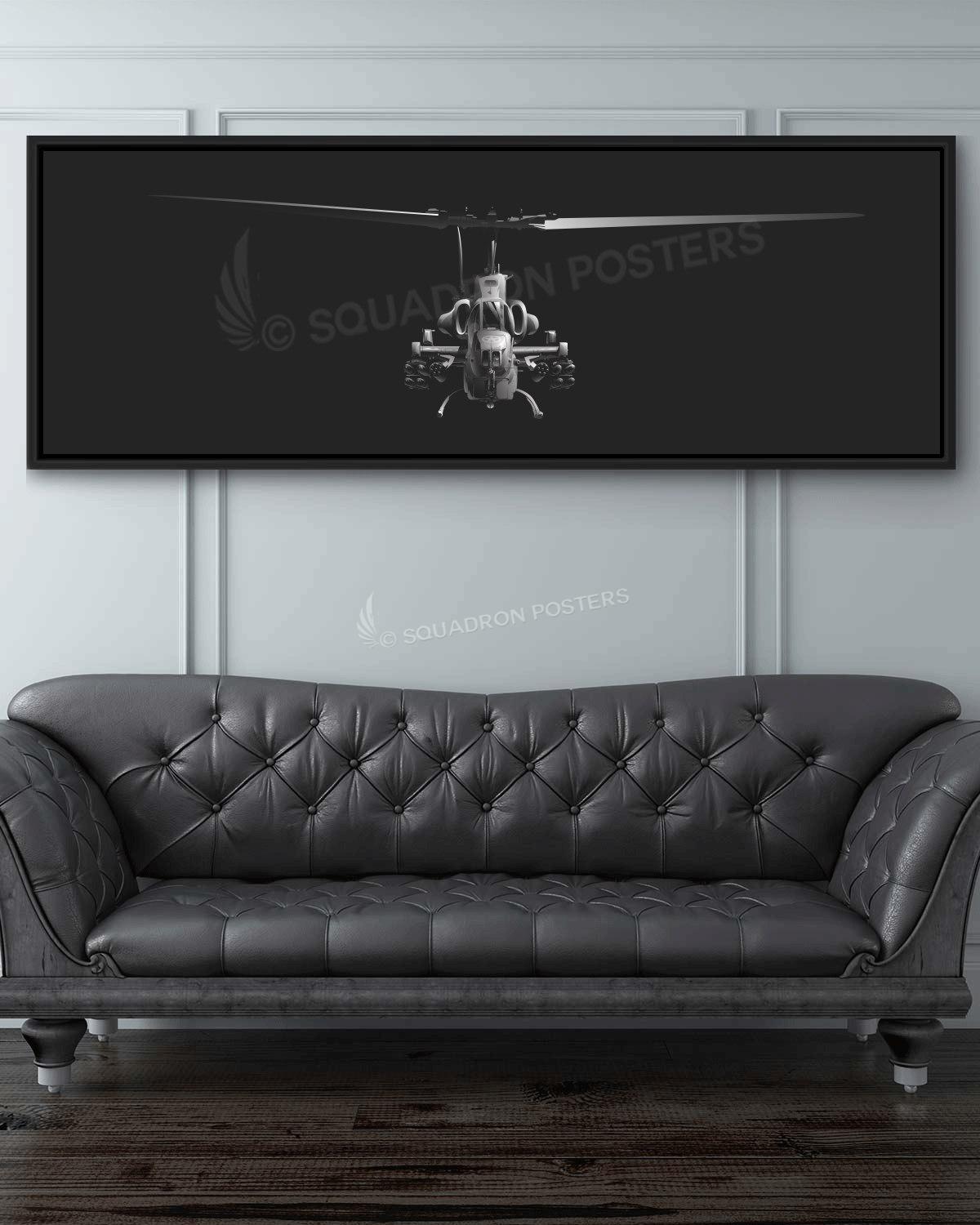 AH-1 Rotor Profile Personalized Jet Black Lithograph Poster Artwork