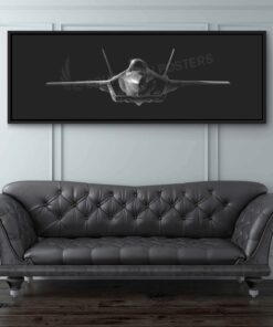 Jet Black F-35 Head On Lithograph
