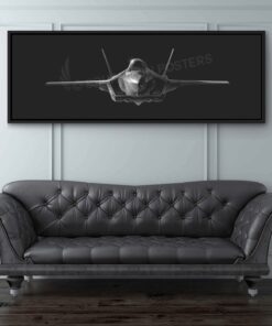 Jet Black F-35 Head On Personalized Lithograph Poster Artwork