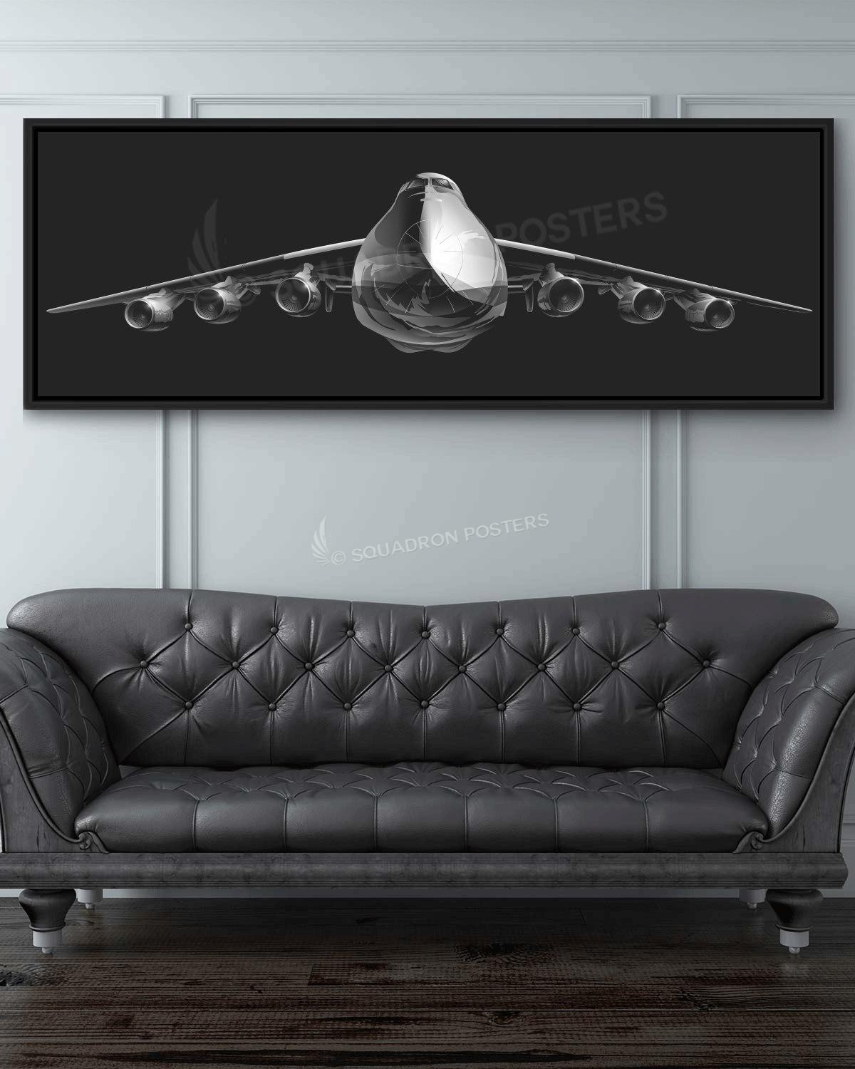 Jet Black Antonov An-225 Mriya Lithograph Poster Artwork