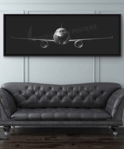 Airbus A320 Personalized Jet Black Lithograph Poster Artwork