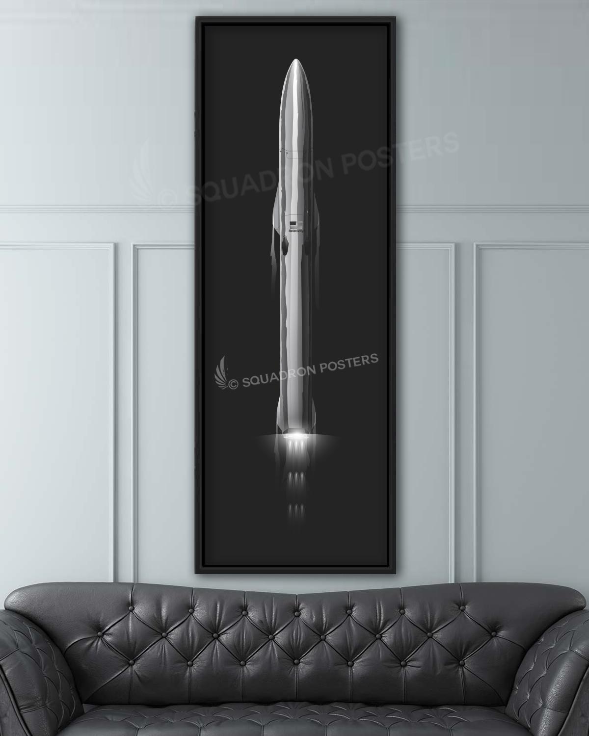 Jet Black Relativity Rocket Lithograph Poster Artwork