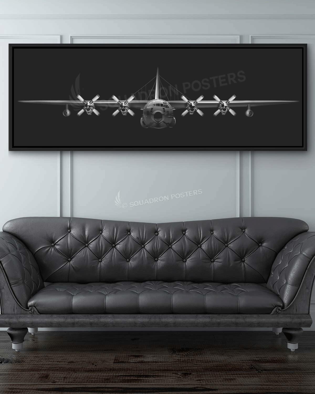 JBSPe16d23f9v2-EC-130 Compass Call Personalized Jet Black Lithograph Poster Artwork