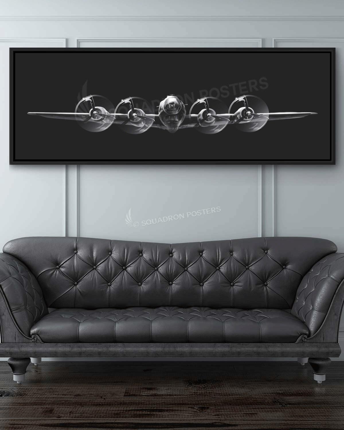 B-17 Flying Fortress Personalized Jet Black Lithograph Poster Artwork