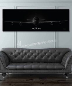 JB_E-8C_JSTARS_60x20_Max_Shirkov__SP01535-military-air-force-aviation-artwork-poster-jet-black-litho