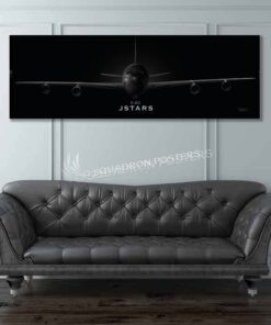E-8 Joint STARS Jet Black Super Wide Canvas Print