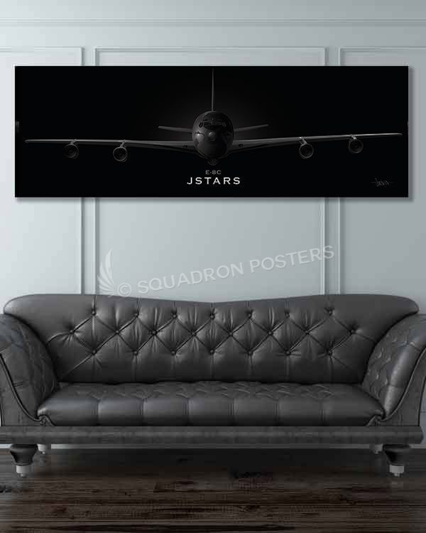 JB_E-8C_JSTARS_60x20_Max_Shirkov__SP01535-military-air-force-aviation-artwork-poster-jet-black-litho