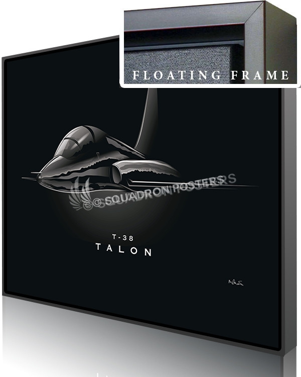 JET BLACK T-38 Talon SP00968-featured-canvas-framed-aircraft-lithograph-art