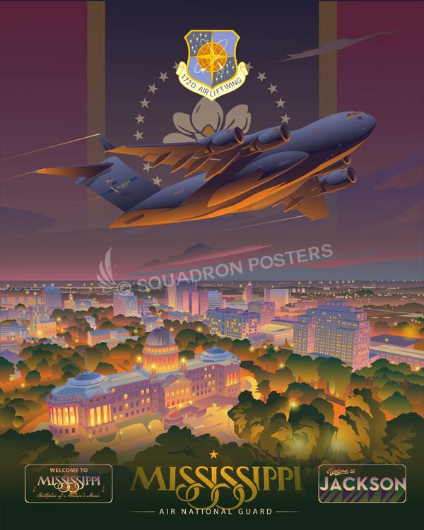 Jackson Mississippi ANG 172d AW poster art
