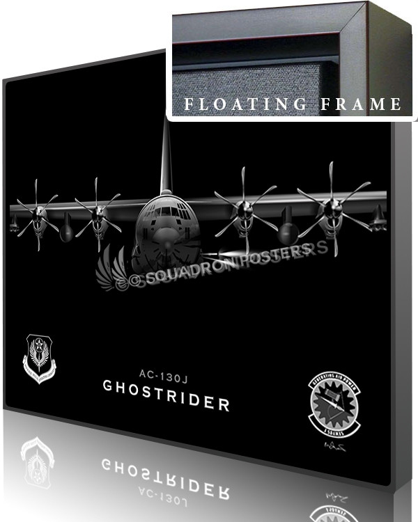 Jet Black AC-130J SP01456-featured-canvas-framed-aircraft-lithograph-print
