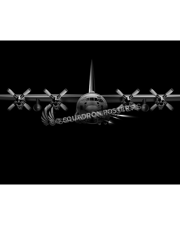 AC-130U Jet Black Lithograph Jet Black AC-130U SP01097-rolled-poster-jet-black-aircraft-lithograph