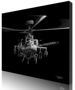 Jet Black AH-64 Apache 20x16 SP01272M-featured-canvas-lithograph