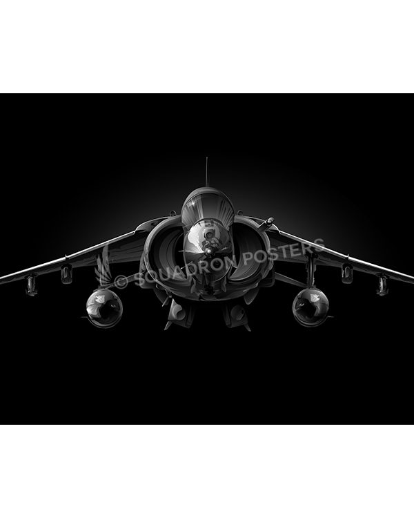 AV-8B Jet Black Lithograph Jet Black AV-8B Harrier SP01413-FEAT-jet-black-aircraft-lithograph-art