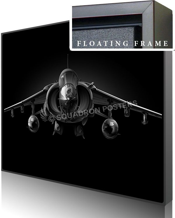 Jet Black AV-8B Harrier SP01413-featured-canvas-framed-aircraft-lithograph-art