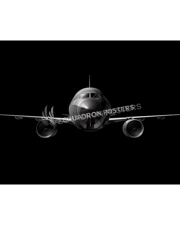 Jet Black Airbus 320 SP01529-FEAT-jet-black-aircraft-lithograph