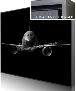 Jet Black Airbus 320 SP01529-featured-canvas-framed-aircraft-lithograph