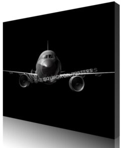 Jet Black Airbus 320 SP01529-featured-canvas-lithograph
