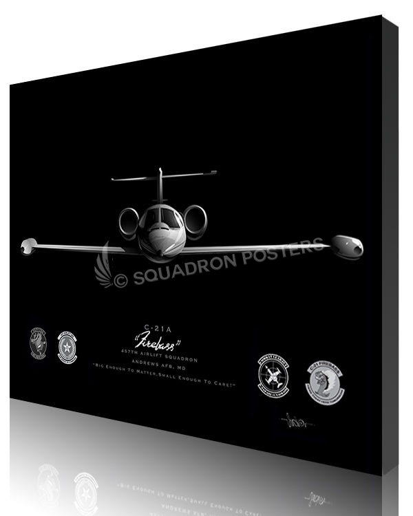 Jet Black Andrews AFB C-21 457th AS FINAL ModifySB SP01673M-featured-canvas-lithograph