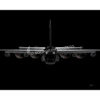 C-130 Rear View Jet Black Lithograph