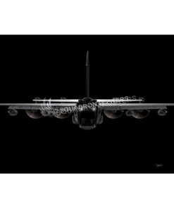 C-130 Rear View Jet Black Lithograph