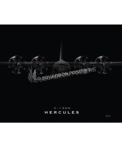 C-130H With New Prop Jet Black Lithograph
