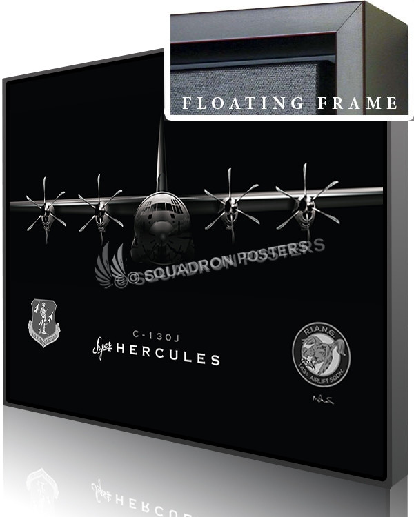 Jet Black C-130J Super Herc SP00946-featured-canvas-framed-aircraft-lithograph-art