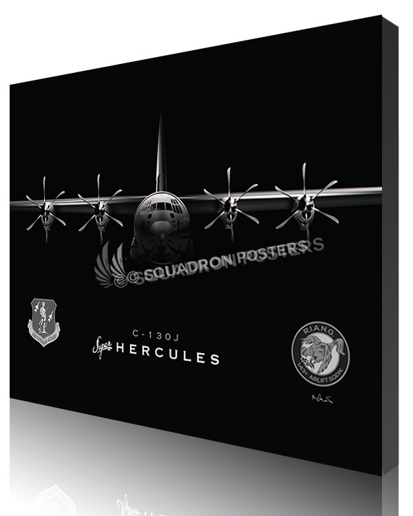 Jet Black C-130J Super Herc SP00946-featured-canvas-lithograph-art