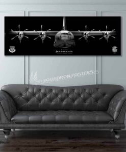 C-130J, 37th AMU FCC Jet Black Super Wide Canvas Print