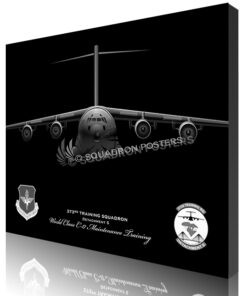 C-17 jet black 373rd TRS canvas print art
