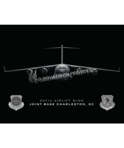 C-17 437th Airlift Wing Jet Black Lithograph