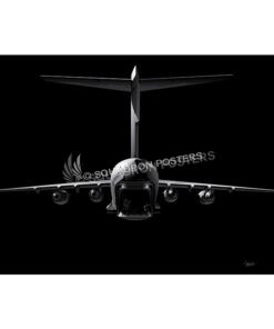 C-17 Rear View Globemaster III Jet Black Lithograph