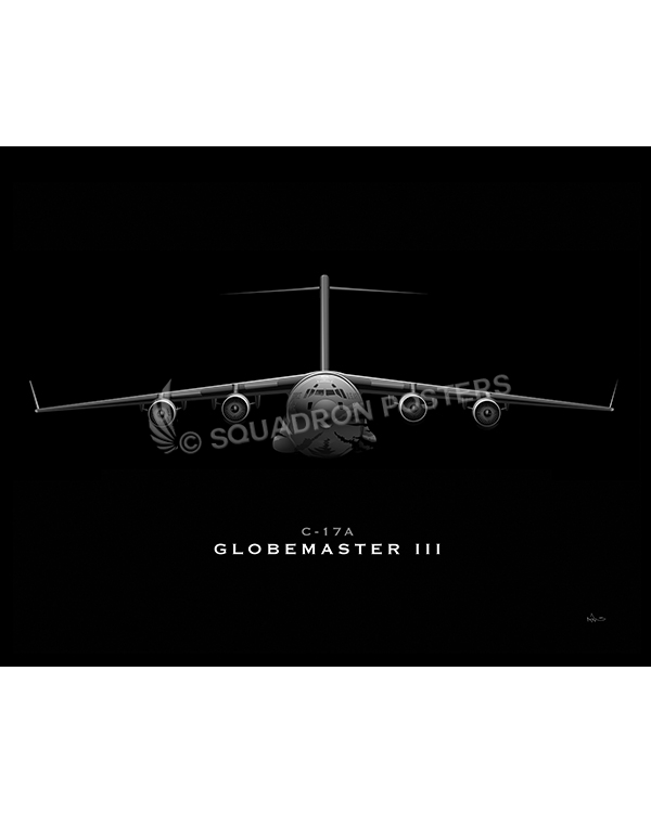 C-17 Globemaster III Jet Black Lithograph jet-black-c-17-sp01211-feat-jet-black-aircraft-lithograph-art