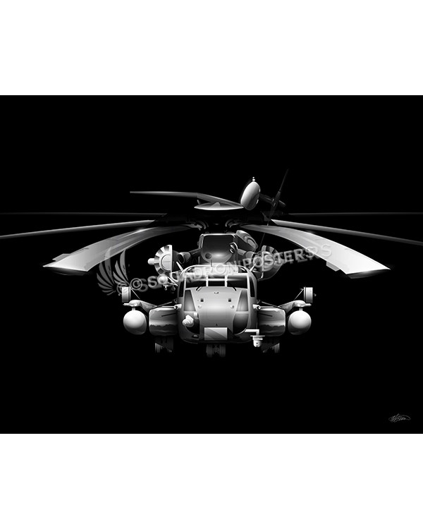 CH-53E Jet Black Lithograph Jet Black CH-53E Super Stallion SP01286-FEAT-jet-black-aircraft-lithograph-art