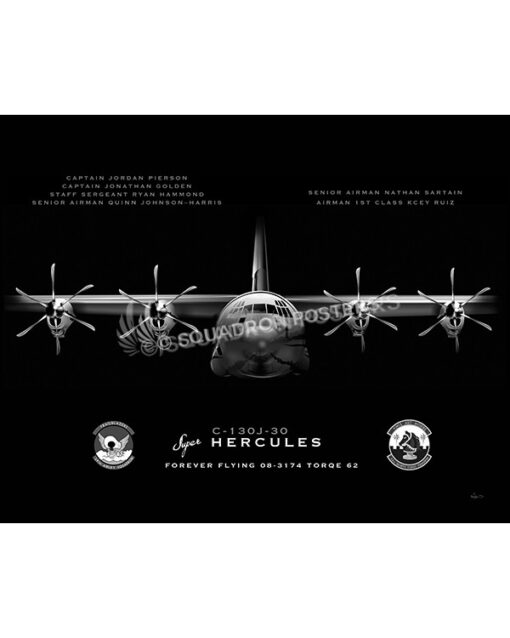 Dyess AFB 39th AS Memorial C-130-30 Jet Black Lithograph