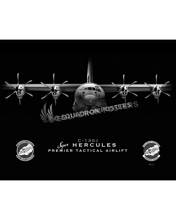 C-130 ポスター 40th AS Dyess AFB C-130J Jet Black Lithograph - Squadron Posters