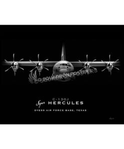 Dyess AFB C-130J Jet Black Lithograph