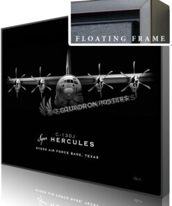 Jet Black Dyess AFB C-130J SP01324-featured-canvas-framed-aircraft-lithograph