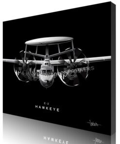 E-2 Hawkeye Jet Black Lithograph Canvas wrap