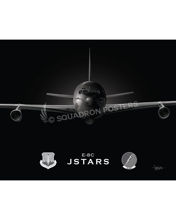 Jet Black E-8C JSTARS 16 ACCS 20x16 Max Shirkov SP01547MFEAT-jet-black-aircraft-lithograph